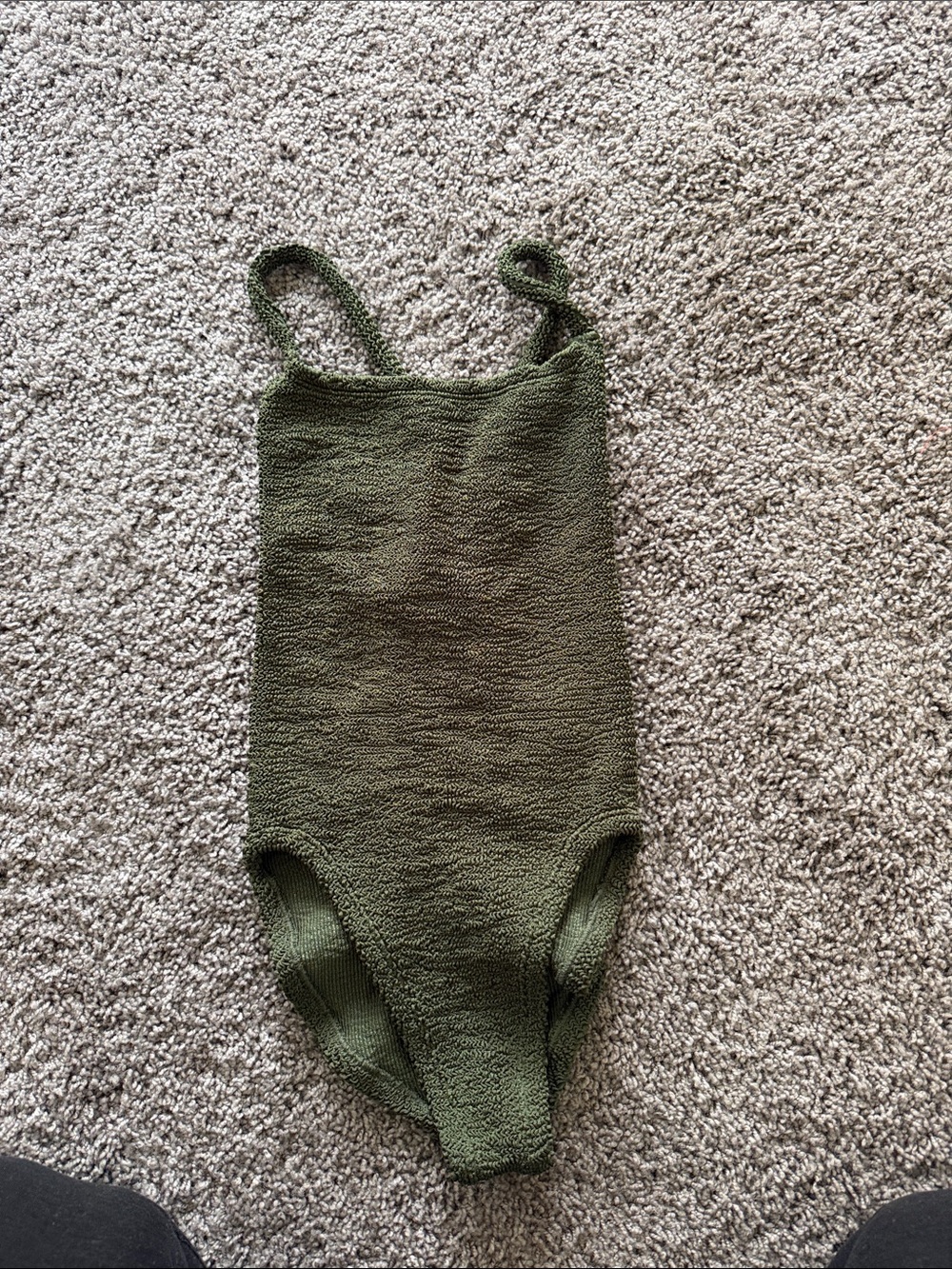 Hunza G Olive Green One-Piece Swimsuit